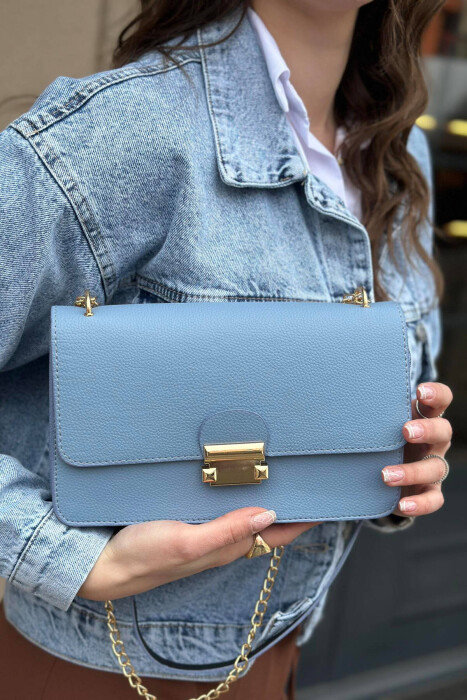 ONE COLOR ZIPPER WOMAN BAG BABY BLUE/BLU BY - 2