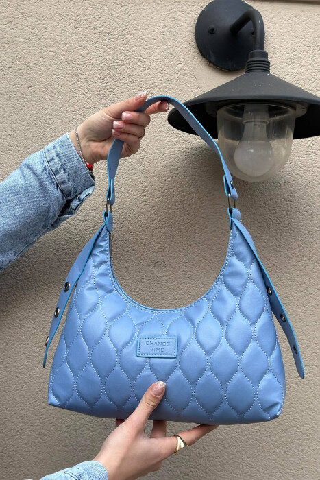 ONE COLOR ZIPPER WOMAN BAG BABY BLUE/BLU BY 