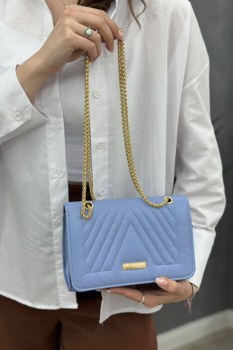 ONE COLOR ZIPPER WOMAN BAG BABY BLUE/BLU BY 