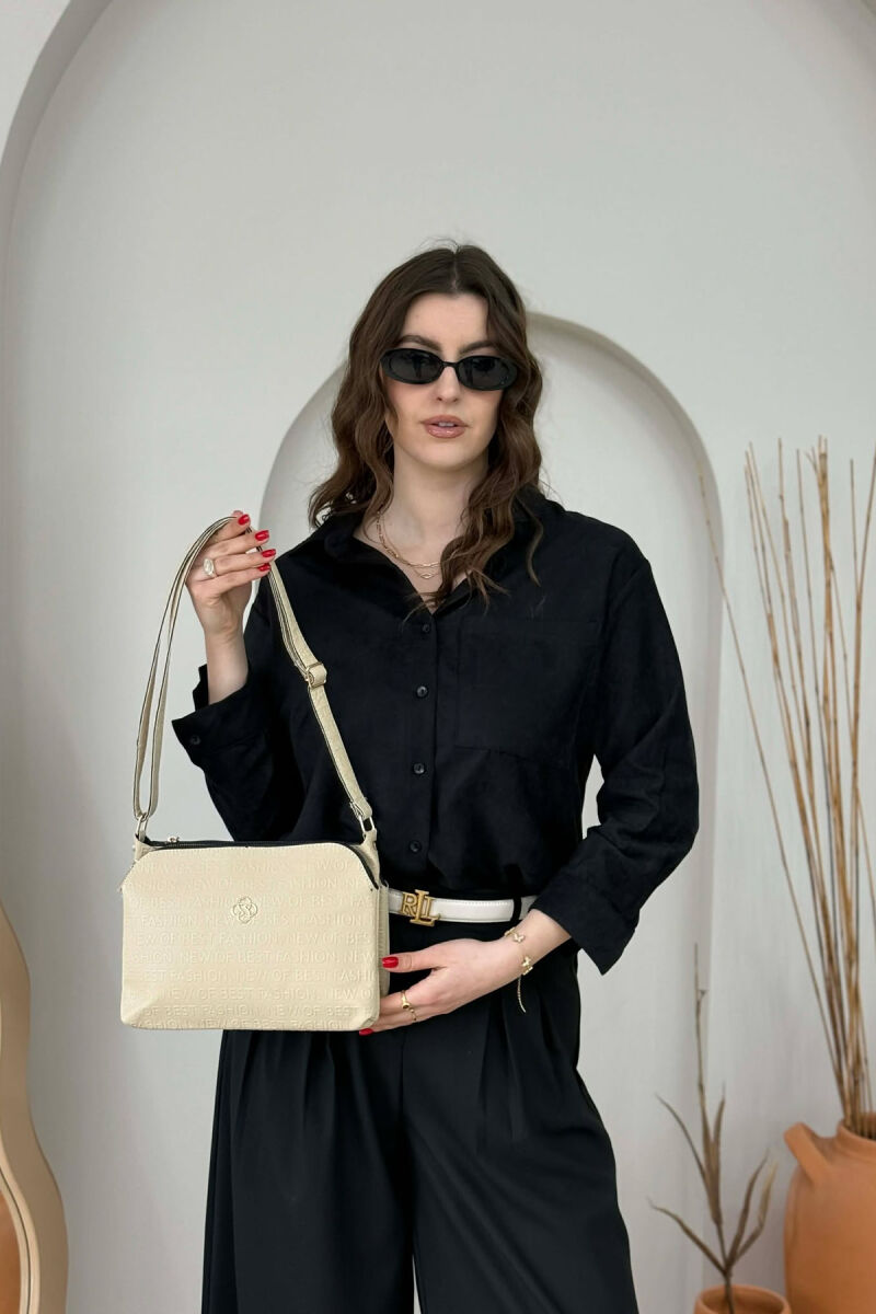 ONE COLOR ZIPPER WOMAN BAG BEIGE/BEZHE - 3