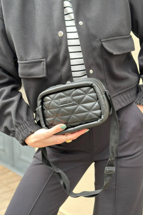 ONE COLOR ZIPPER WOMAN BAG BLACK/ E ZEZE - 2