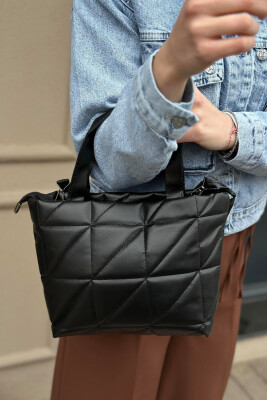 ONE COLOR ZIPPER WOMAN BAG BLACK/ E ZEZE 