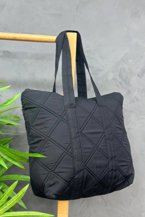 ONE COLOR ZIPPER WOMAN BAG BLACK/ E ZEZE - 2