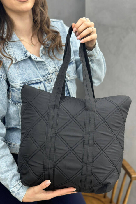 ONE COLOR ZIPPER WOMAN BAG BLACK/ E ZEZE - 4