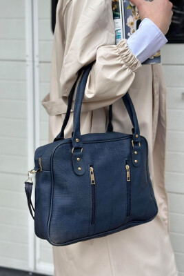 ONE COLOR ZIPPER WOMAN BAG BLUE/BLU 