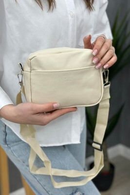 ONE COLOR ZIPPER WOMAN BAG CREAM/KREM 