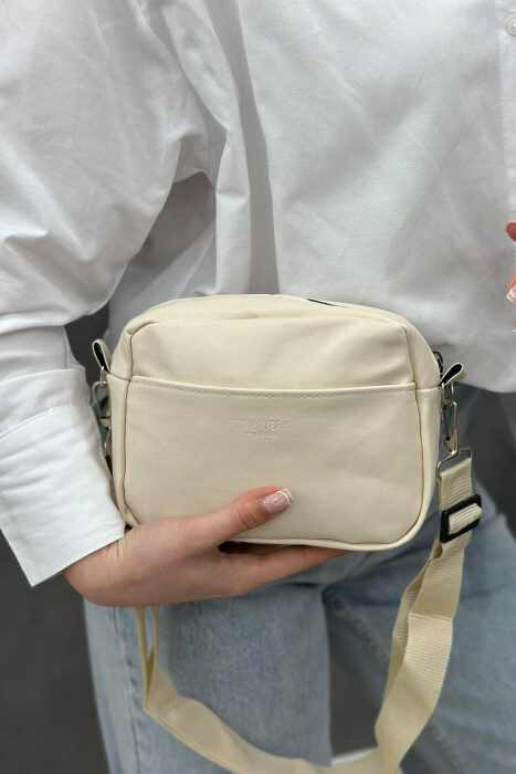 ONE COLOR ZIPPER WOMAN BAG CREAM/KREM - 3