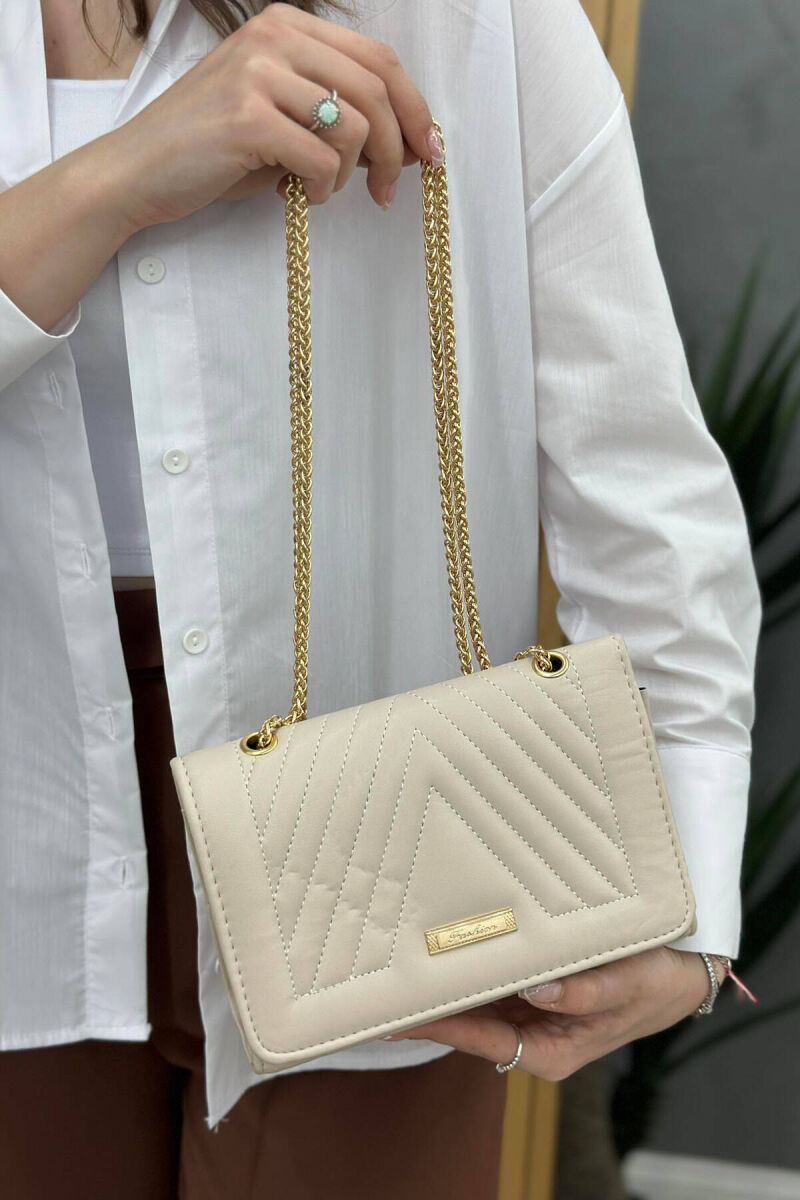 ONE COLOR ZIPPER WOMAN BAG CREAM/KREM - 2