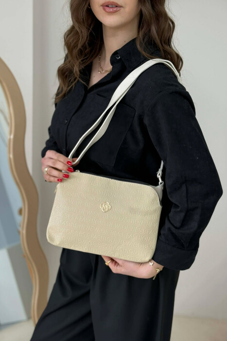 ONE COLOR ZIPPER WOMAN BAG CREAM/KREM - 2
