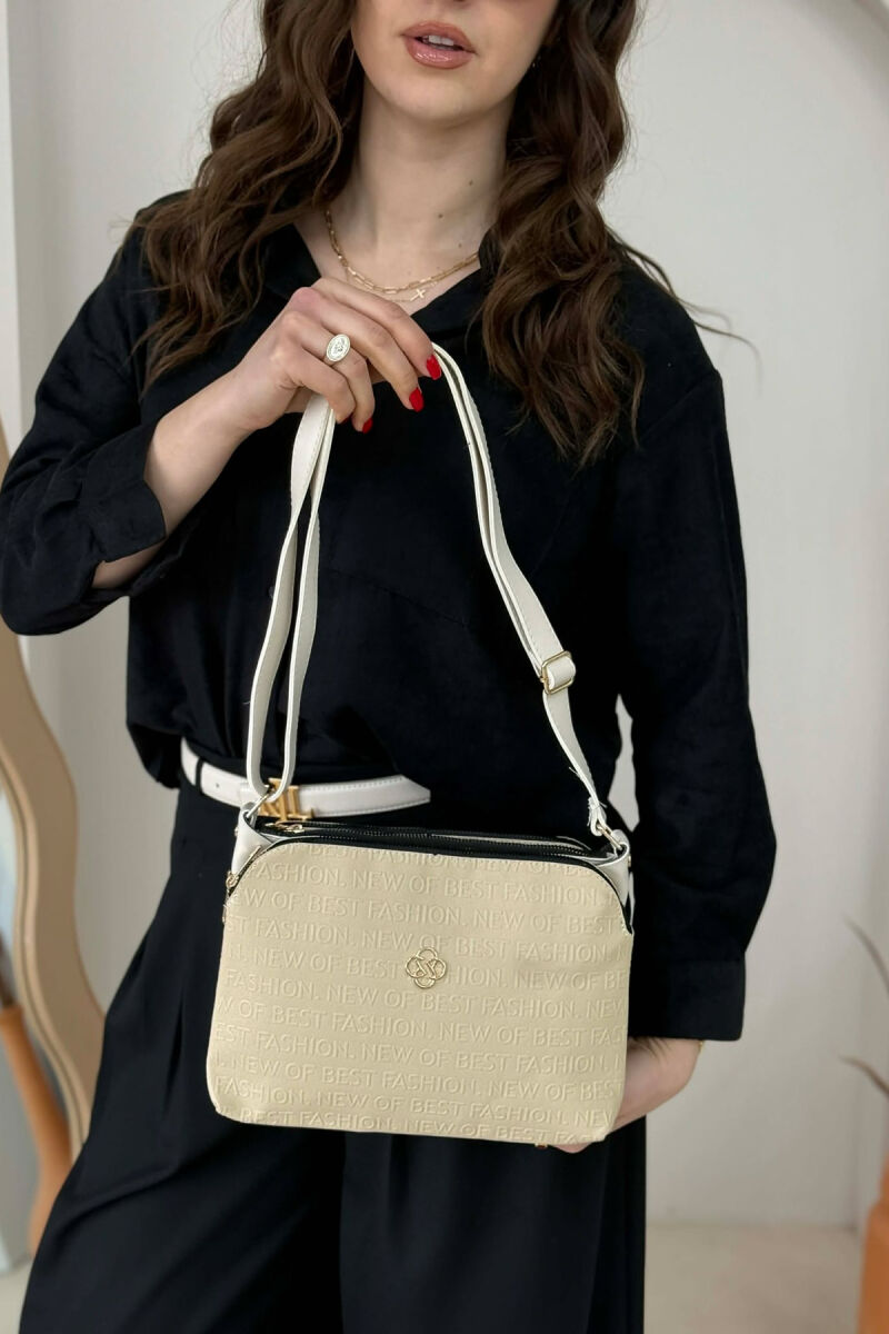 ONE COLOR ZIPPER WOMAN BAG CREAM/KREM - 4
