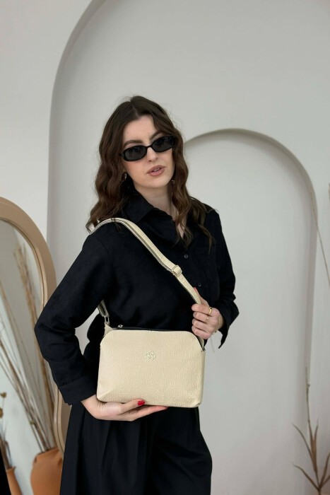 ONE COLOR ZIPPER WOMAN BAG CREAM/KREM - 5