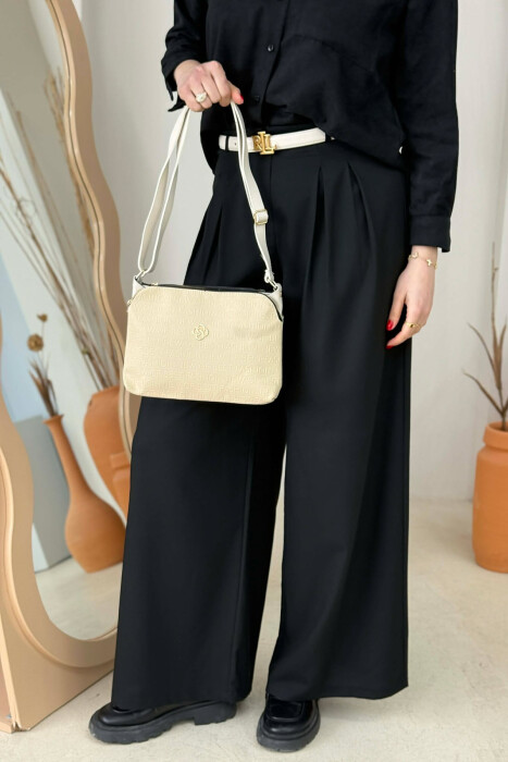 ONE COLOR ZIPPER WOMAN BAG CREAM/KREM - 7