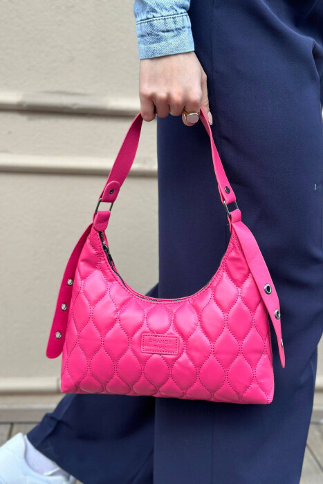 ONE COLOR ZIPPER WOMAN BAG FUCHSIA/CIKLAMI 