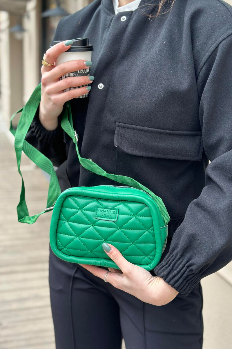 ONE COLOR ZIPPER WOMAN BAG GREEN/JESHILE - 2