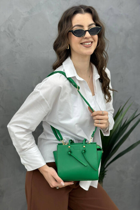 ONE COLOR ZIPPER WOMAN BAG GREEN/JESHILE 