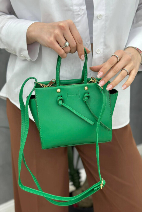 ONE COLOR ZIPPER WOMAN BAG GREEN/JESHILE - 2