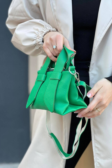 ONE COLOR ZIPPER WOMAN BAG GREEN/JESHILE - 3