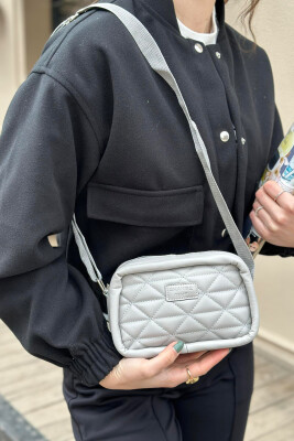 ONE COLOR ZIPPER WOMAN BAG GREY/GRI 