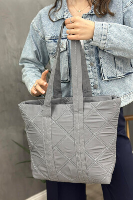 ONE COLOR ZIPPER WOMAN BAG GREY/GRI 