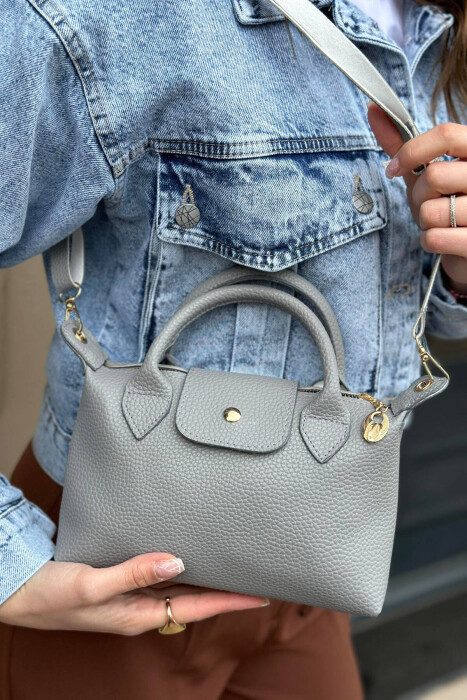 ONE COLOR ZIPPER WOMAN BAG GREY/GRI - 3