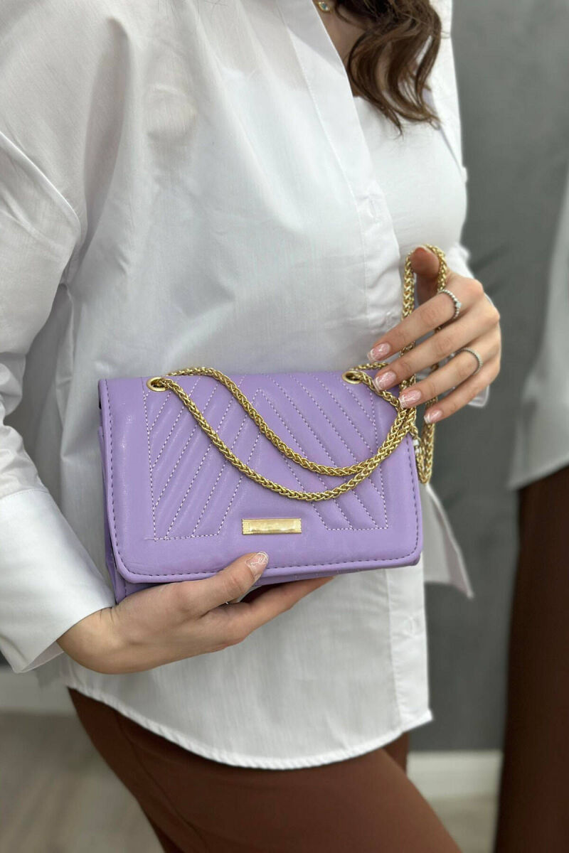 ONE COLOR ZIPPER WOMAN BAG LIGHT PURPLE/LEZB - 2