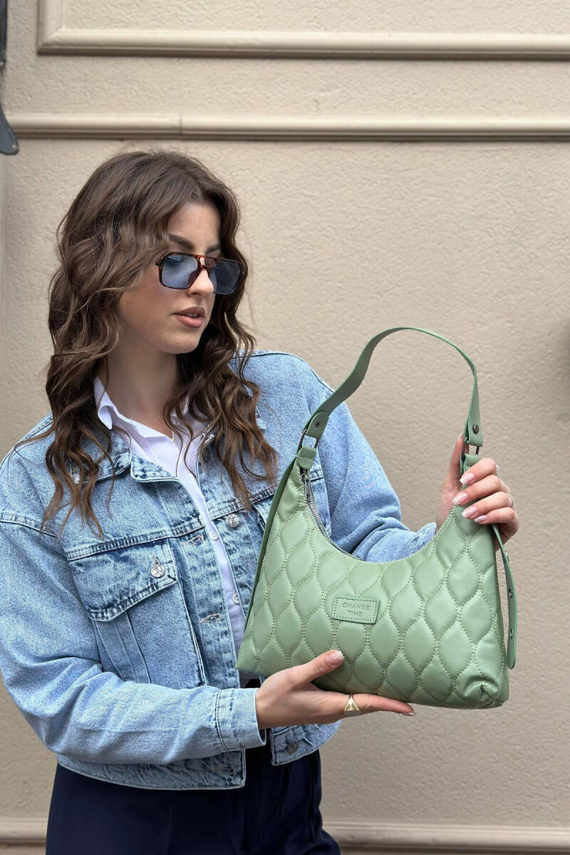 ONE COLOR ZIPPER WOMAN BAG MINT/MENTE - 3