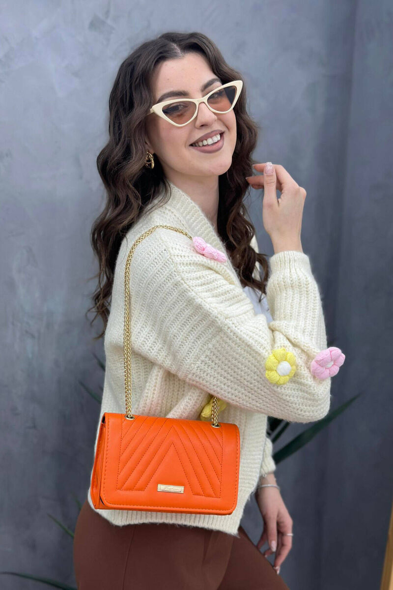 ONE COLOR ZIPPER WOMAN BAG ORANGE/PORTOKALLI - 1