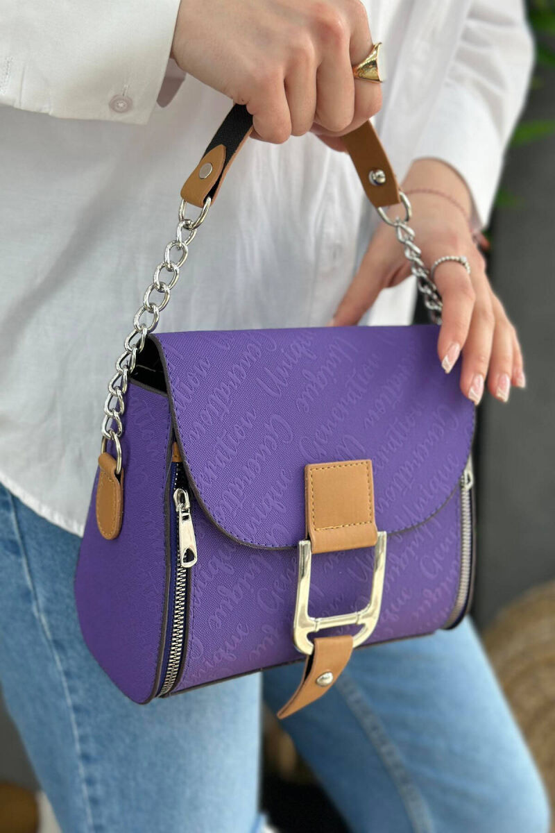 ONE COLOR ZIPPER WOMAN BAG PURPLE/LEJLA - 1