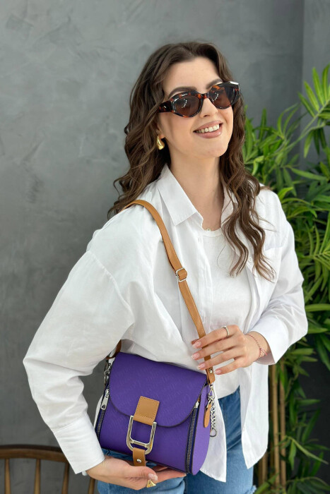 ONE COLOR ZIPPER WOMAN BAG PURPLE/LEJLA - 3