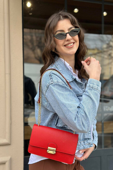 ONE COLOR ZIPPER WOMAN BAG RED/E KUQE - 2