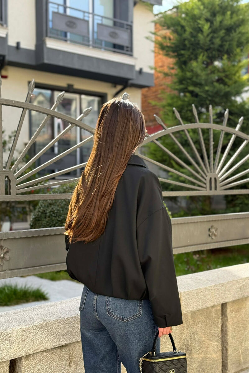 ONE COLOR ZIPPER WOMAN JACKET BLACK/ E ZEZE - 4