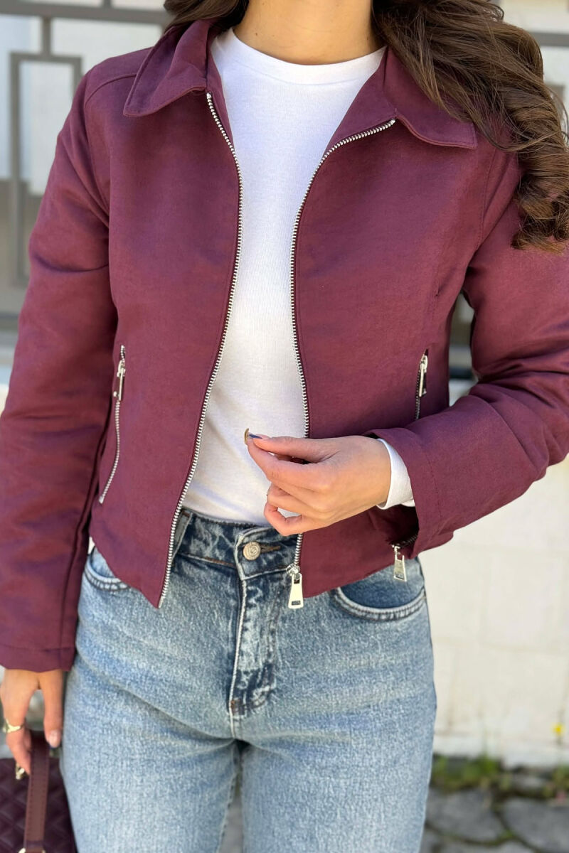 ONE COLOR ZIPPER WOMAN JACKET DARK PURPLE/LEJLA ERRET - 2