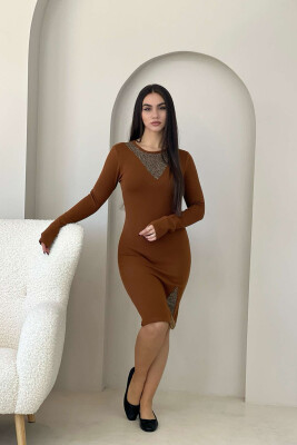 ONE COLORS SIMPLE DRESS BROWN/KAFE 