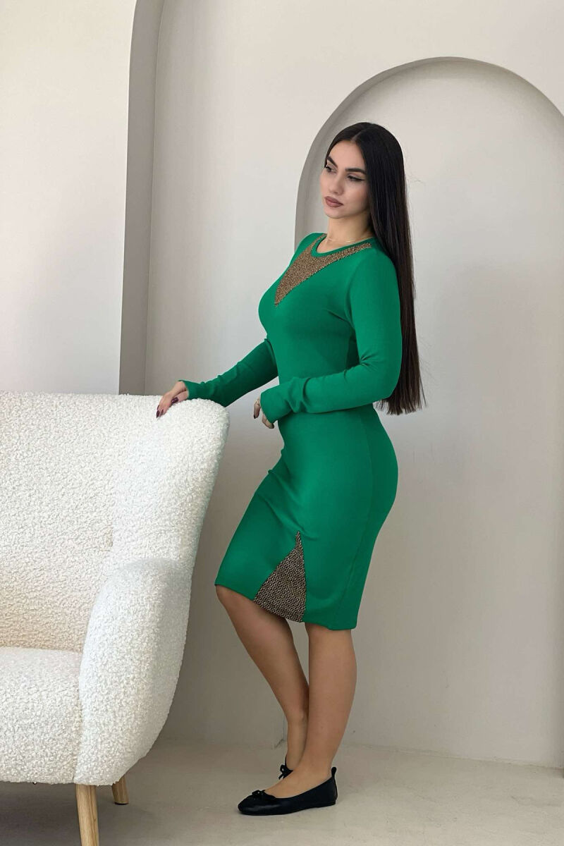 ONE COLORS SIMPLE DRESS GREEN/JESHILE - 2