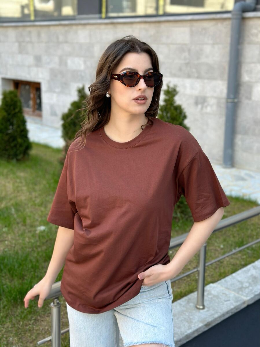 ONE COLORS SIMPLE WOMAN SHIRT BROWN/KAFE - 1