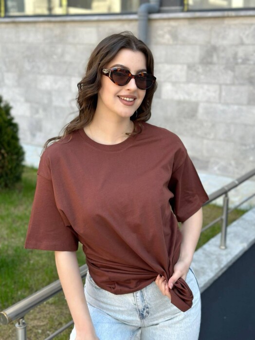 ONE COLORS SIMPLE WOMAN SHIRT BROWN/KAFE - 3