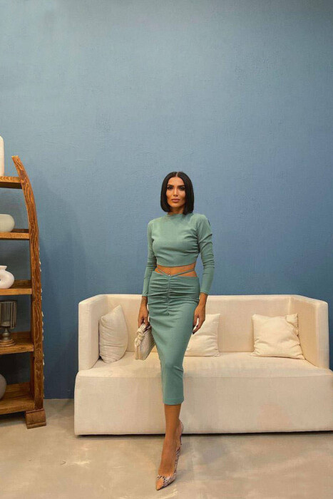 ONE COLORS TWO PIECE WOMAN SET MINT/MENTE - KLAUDIO FASHION