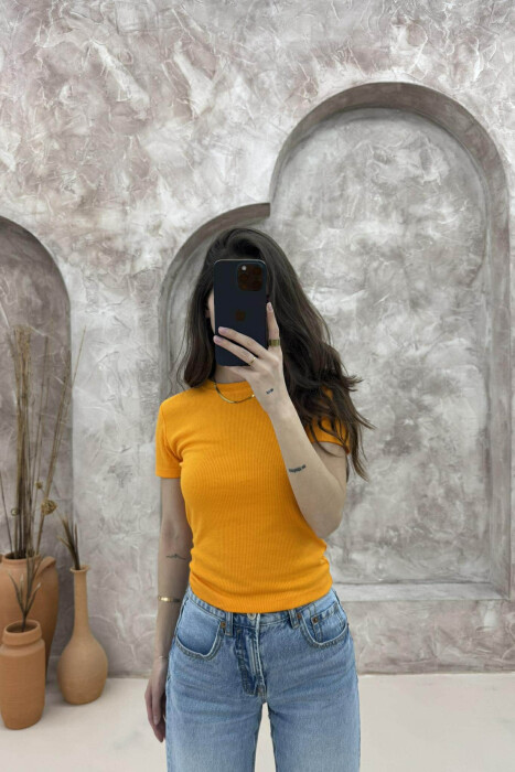 ONE COLOUR SIMPLE WOMAN T-SHIRT ORANGE/PORTOKALLI 