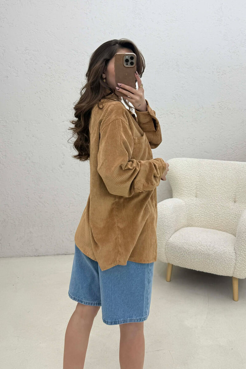 ONE FRONT POCKET WOMAN SHIRT BEIGE/BEZHE - 4