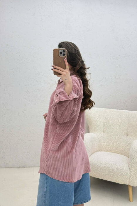 ONE FRONT POCKET WOMAN SHIRT POWDER/PUDER - 4