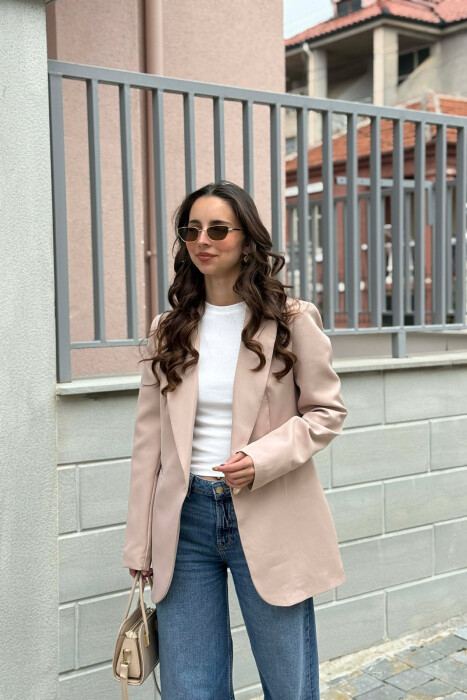 ONE GOLD BUTTON CLASSIC WOMAN JACKET BEIGE/BEZHE 