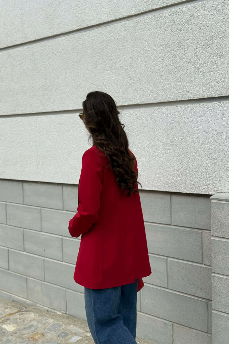 ONE GOLD BUTTON CLASSIC WOMAN JACKET BURGUNDY/VISHNJE - 3