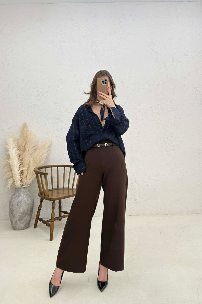 ONE POCKET WOMAN SHIRT DARK BLUE/BEE - 5