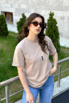 ONE POCKET WOMAN T-SHIRT BEIGE/BEZHE 