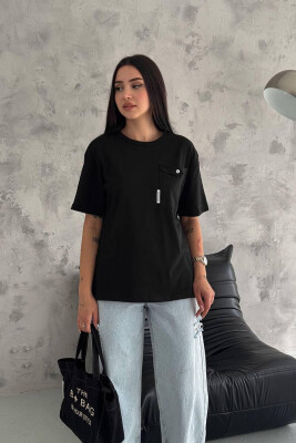 ONE POCKET WOMAN T-SHIRT BLACK/ E ZEZE 