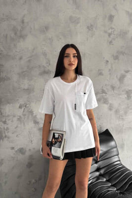 ONE POCKET WOMAN T-SHIRT WHITE-E BARDHE 