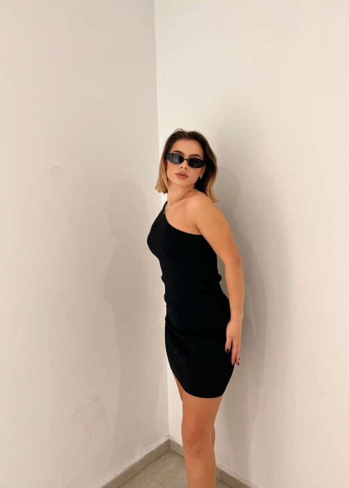 ONE SHOULDER OFF WOMEN DRESS BLACK/ E ZEZE - 2