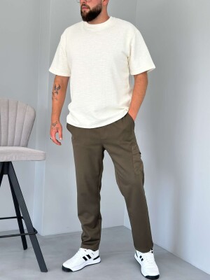 ONE SIDE POCKET ELASTIC WAIST MEN PANTS GREEN/JESHILE 