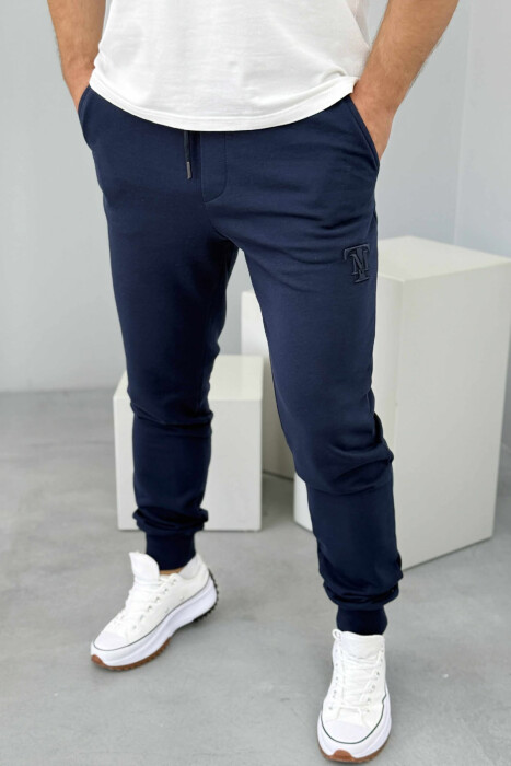 ONE COLOR SIMPLE LOGO MEN JOGGERS BLUE/BLU - 4