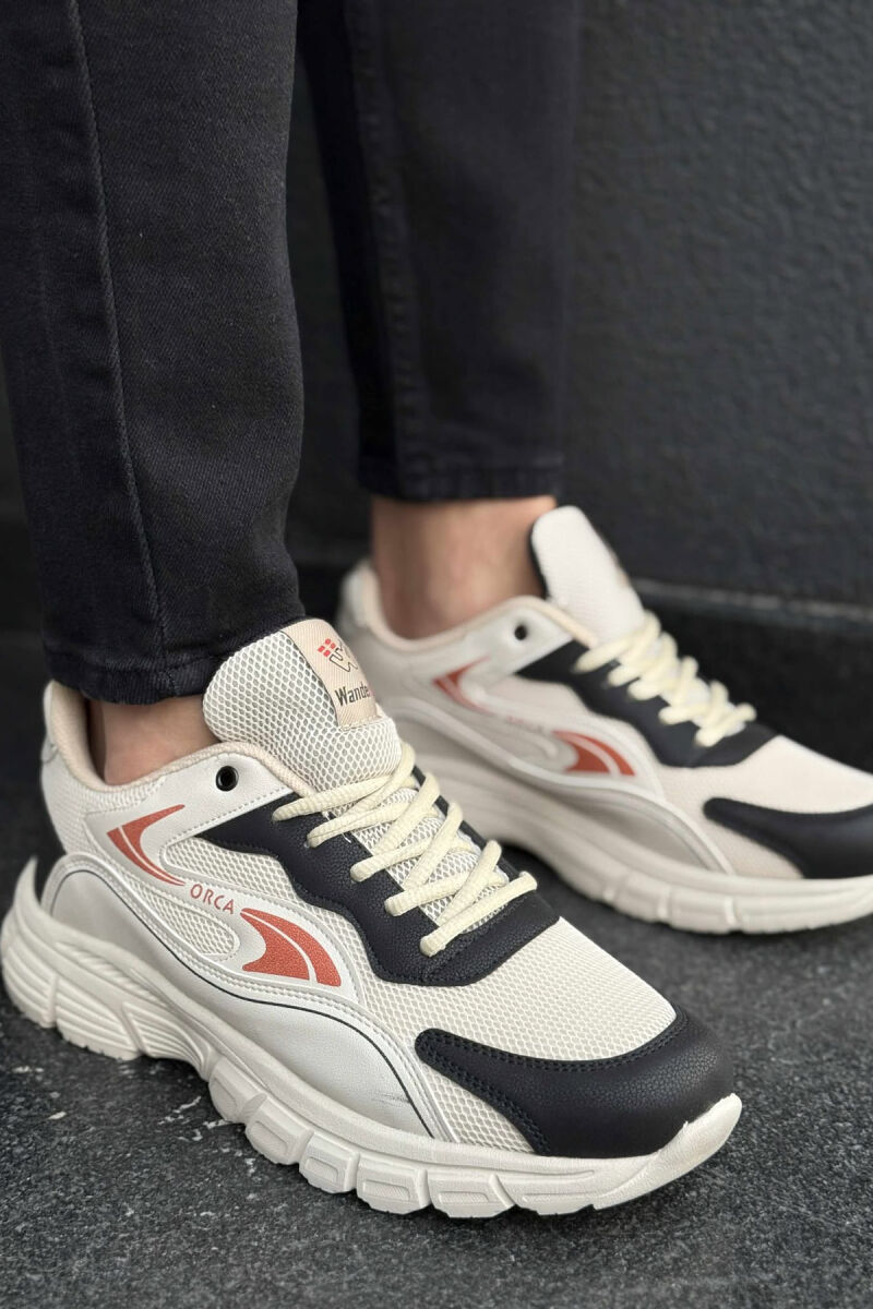 ORCA WRITTING SIMPLE MEN SNEAKERS BLACK-BEIGE/ZEBE - 1